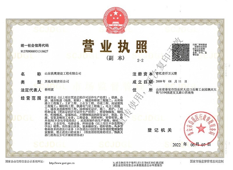 山東鐵鷹建設工程有限公司